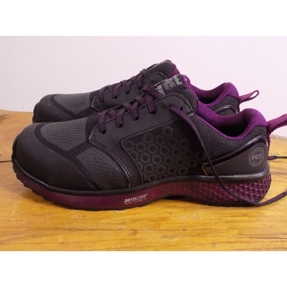 Timberland Womens size 9 Reaxion Composite Toe Work sneaker black/purple - Picture 2 of 6
